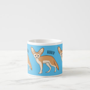 Fennec vos cartoon illustratie espresso kop