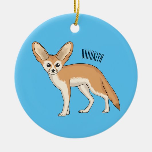 Fennec vos cartoon illustratie keramisch ornament (Voorkant)