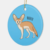 Fennec vos cartoon illustratie keramisch ornament (Links)