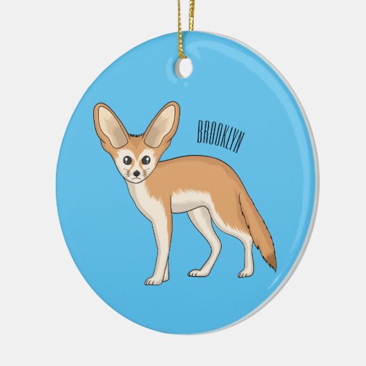 Fennec vos cartoon illustratie keramisch ornament (Links)