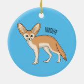 Fennec vos cartoon illustratie keramisch ornament (Achterkant)