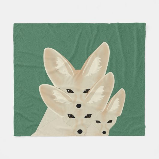 Fennec Vossen Fleece Deken (Voorkant (Horizontaal))