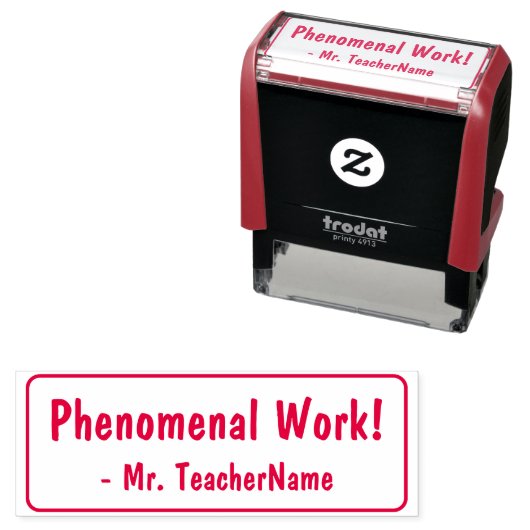 "Fenomenaal werk!" Rubberstempel Feedback Zelfinktende Stempel (In situ)