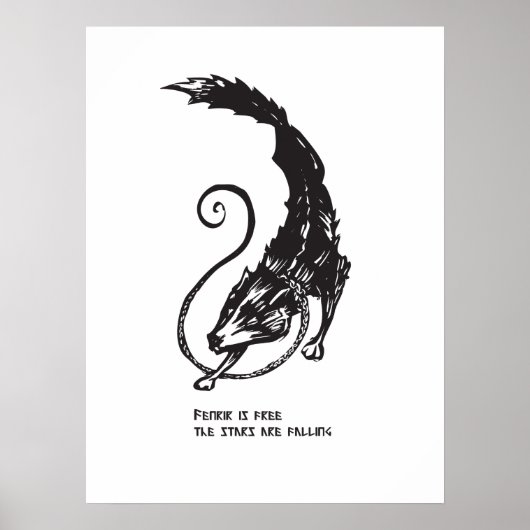 Fenrir Fenris is gratis hondenwandelende norse myt Poster (Voorkant)