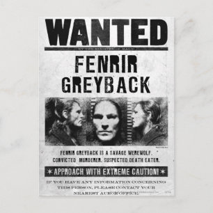 Fenrir Greyback Gezocht Poster Briefkaart