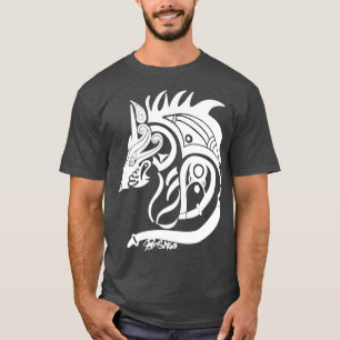 Fenrir Viking Norse Wolf White T-shirt