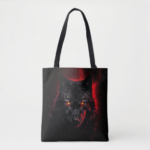Fenrir - Zwarte wolf met rode ogen Draagtas