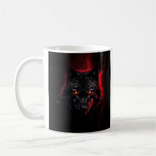 Fenrir - Zwarte wolf met rode ogen Koffiemok