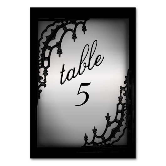 Fer Gates Thème gothique Numéro de table (Dos)