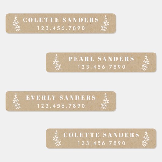 Fer Rustique Kraft Sur Nom Étiquettes (Groupe)