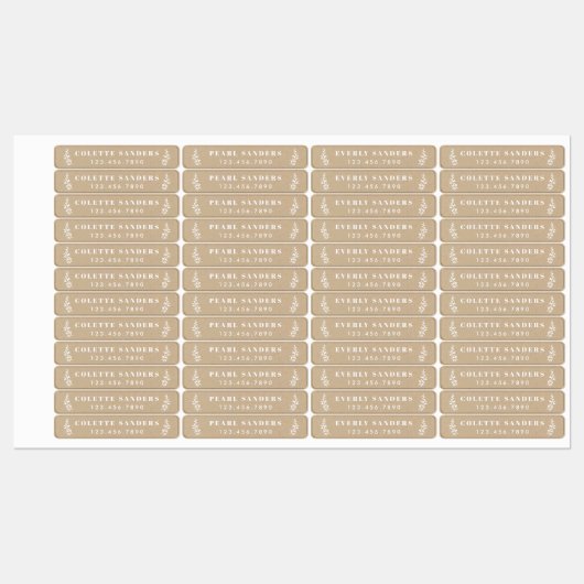 Fer Rustique Kraft Sur Nom Étiquettes (Feuille)