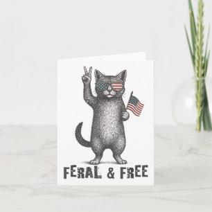 Feral & Gratis kat grappig 4 juli Kaart