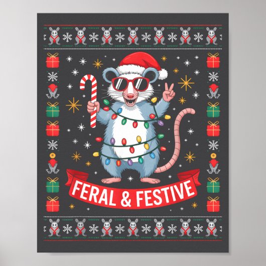 Feral And Festive Ossum Christmas Sweater  Poster (Voorkant)