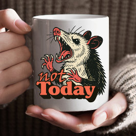 Feral Angry Possum niet vandaag typografie Koffiemok