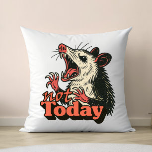 Feral Angry Possum niet vandaag typografie Kussen