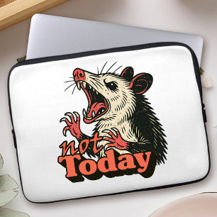 Feral Angry Possum niet vandaag typografie Laptop Sleeve