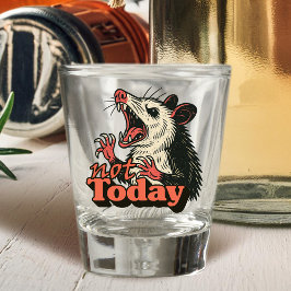 Feral Angry Possum niet vandaag typografie Shot Glas