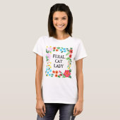 Feral Cat Lady Grappig Kattenliefhebber Kat Mam Bl T-shirt (Voorkant volledig)