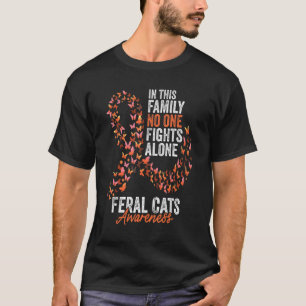 Feral Cats Awareness Month Butterflies Oranje Ribb T-shirt