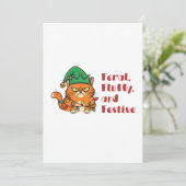 Feral, Fluffy, and Festive Feestdagenkaart (Staand voorkant)