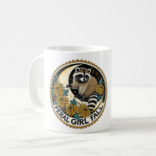Feral Girl Herfst Raccoon Koffiemok
