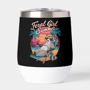 Feral Girl Summer Beach Funny Raccoon