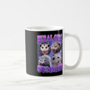 Feral Girl Summer Opossum Funny Meme Koffiemok