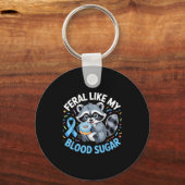 Feral Like My Blood Sugar Raccoon  Sleutelhanger (Voorkant)
