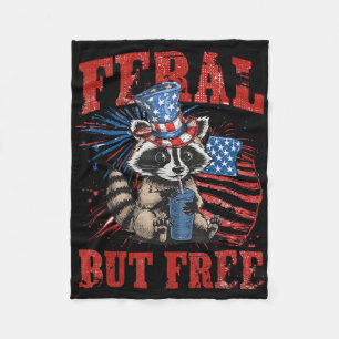 Feral maar gratis grappig 4 juli wasbeer onafhanke fleece deken