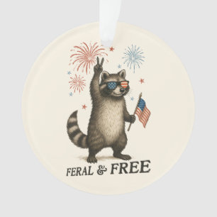 Feral maar gratis vuurwerk Feral Raccoon 4 juli Ornament