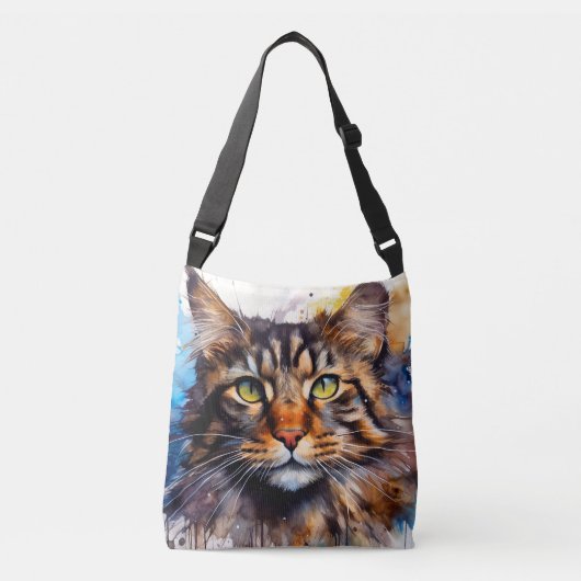 Feral Maine Coon Crossbody Tas (Voorkant)