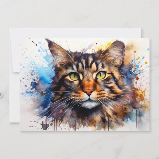 Feral Maine Coon Feestdagenkaart (Voorkant)