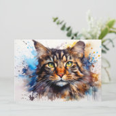 Feral Maine Coon Feestdagenkaart (Staand voorkant)