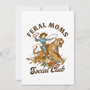 Feral Mom Sociale Club Grappig Retro Boho Cowgirl Kaart