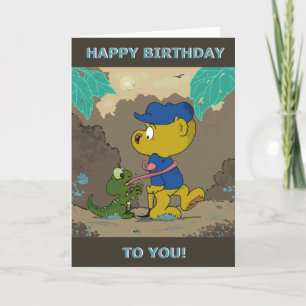 Ferald and The Baby Lizard Birthday Card Kaart