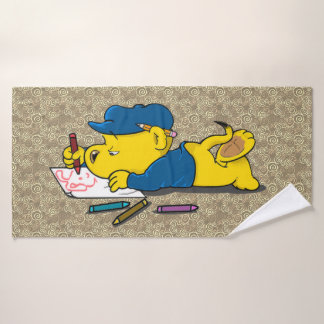 Ferald Drawing with Crayons Bath Towel Badhanddoek