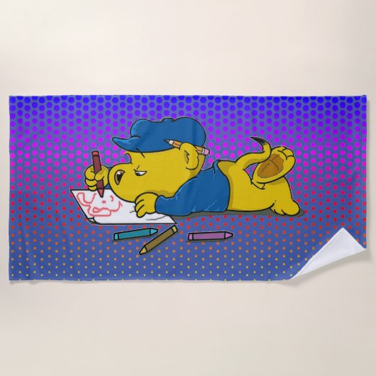 Ferald Drawing with Crayons Beach Towel Strandlaken (Voorkant)