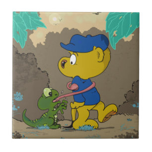Ferald en de Baby Lizard Tegeltje
