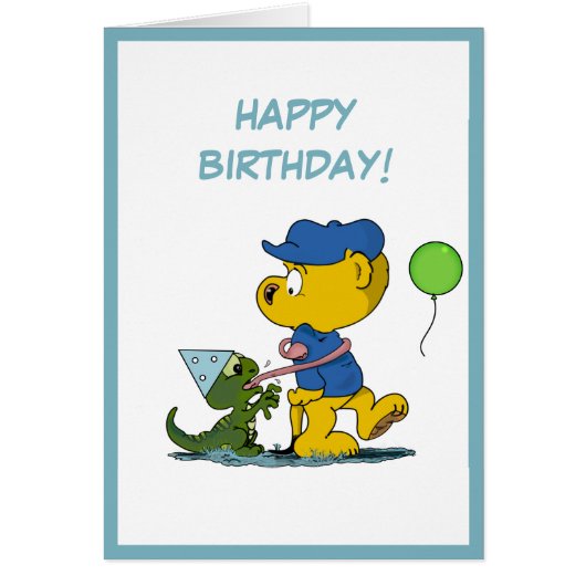 Ferald et Baby Lizard Birthday Card (Devant)