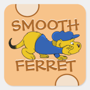Ferald   Gladde ferret Square Sticker