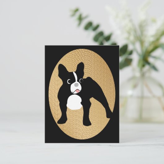 Ferdie Frenchie Briefkaart (Staand voorkant)