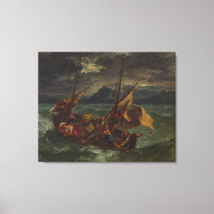 Ferdinand Delacroix Christus op het Zee van Galile Canvas Afdruk
