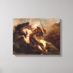 Ferdinand Delacroix Collision of Moorish Horsperma Canvas Afdruk