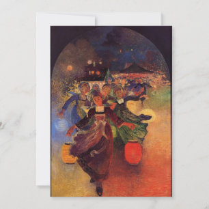 Ferdinand du Puigaudeau - Breton Girls with Chines Kaart