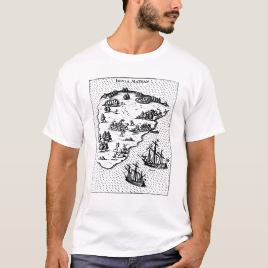 Ferdinand Magellan Fighting Natives on Island T-shirt (Voorkant)