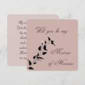Ferez-vous Ma Demoiselle d'Honneur Rose Invitation (Devant / Derrière)
