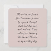 Ferez-vous Ma Demoiselle d'Honneur Rose Invitation (Dos)