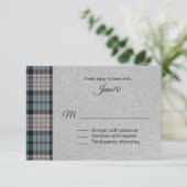 Ferguson Plaid Bruiloft RSVP Kaartje (Staand voorkant)