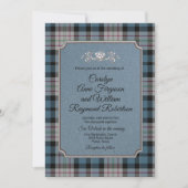 Ferguson Plaid Faire-part de mariage monogramme (Devant)