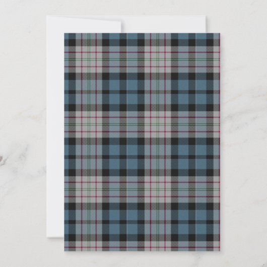 Ferguson Plaid Faire-part de mariage monogramme (Dos)